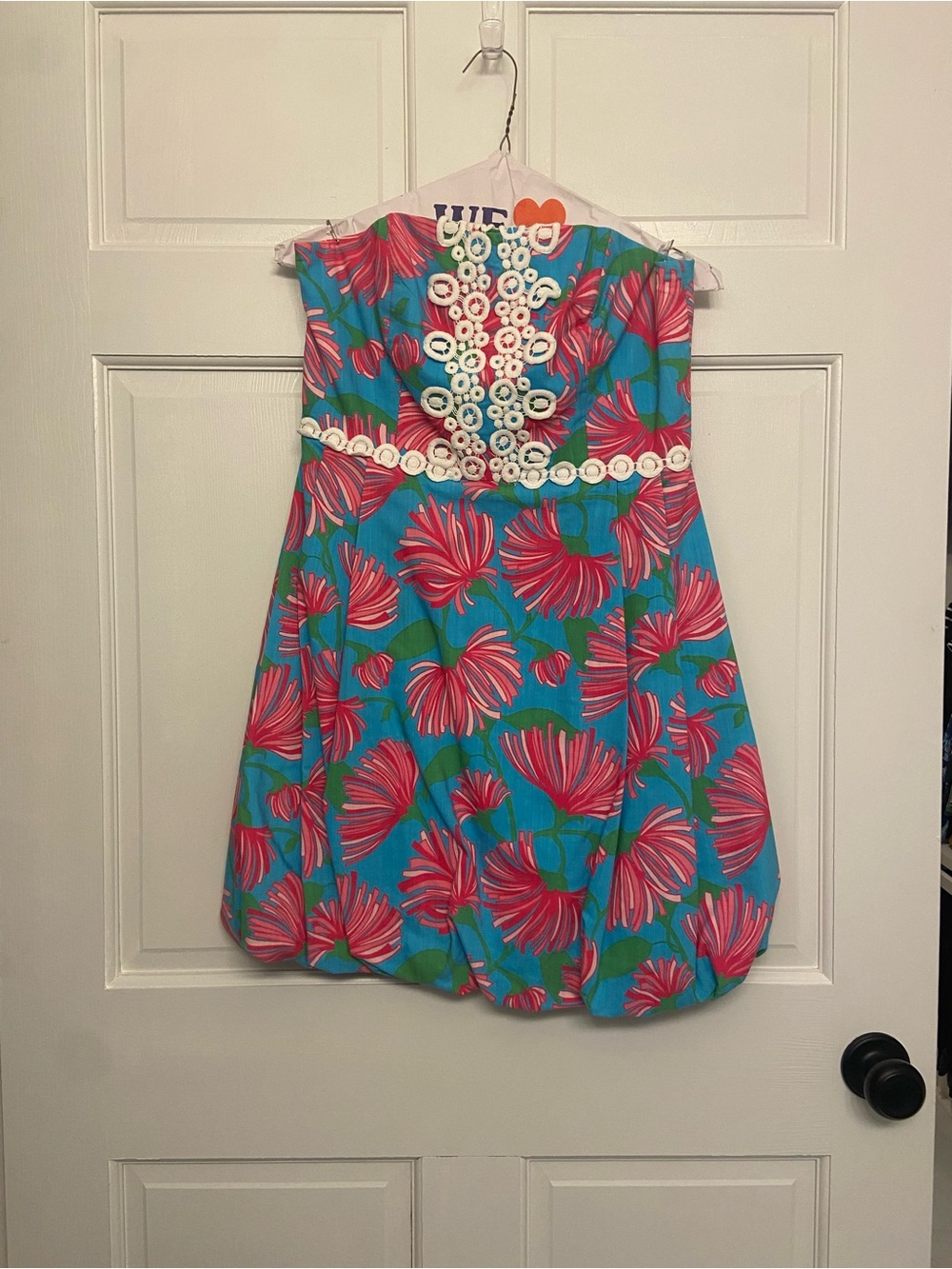 📦 🚛 MOVING SALE ‼️ Lilly Pulitzer Blue & Pink Tropical Strapless Dress